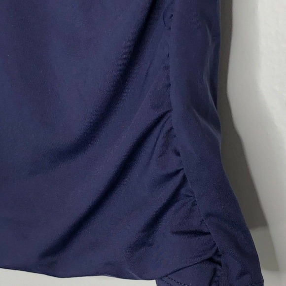 NEW Anne Cole Womens Twist Front Bandeaukini Top Size Small Tankini Navy Blue - Picture 5 of 7